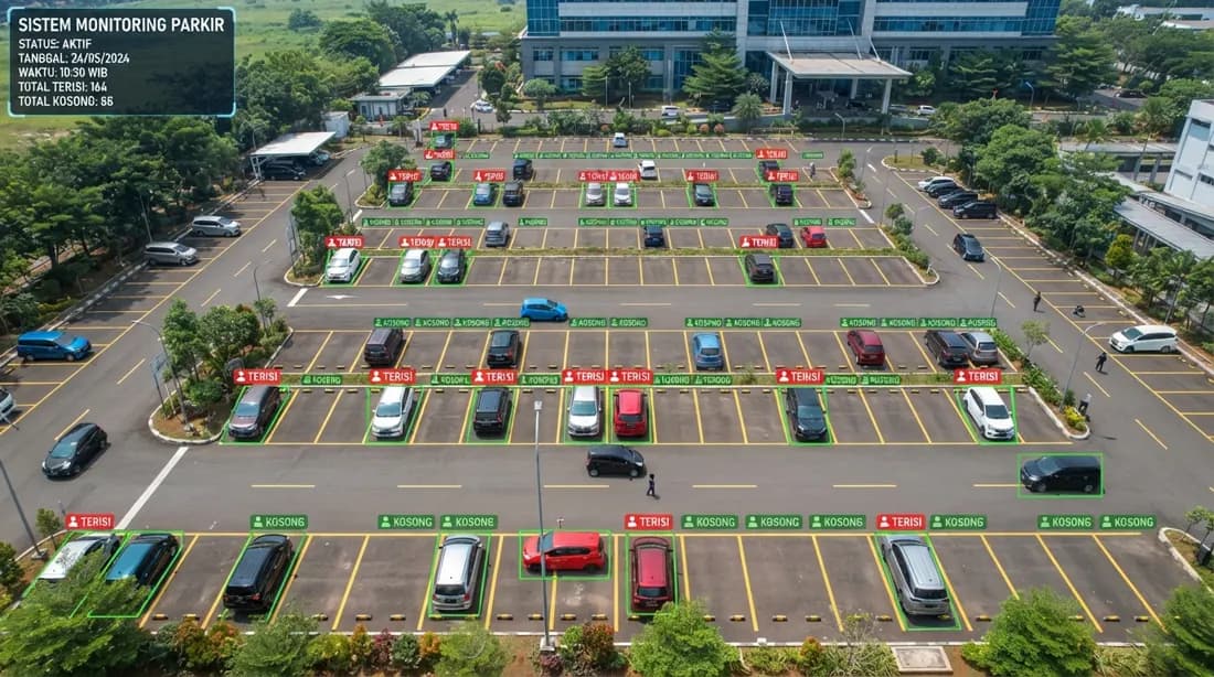 A large car park seen from a high angle